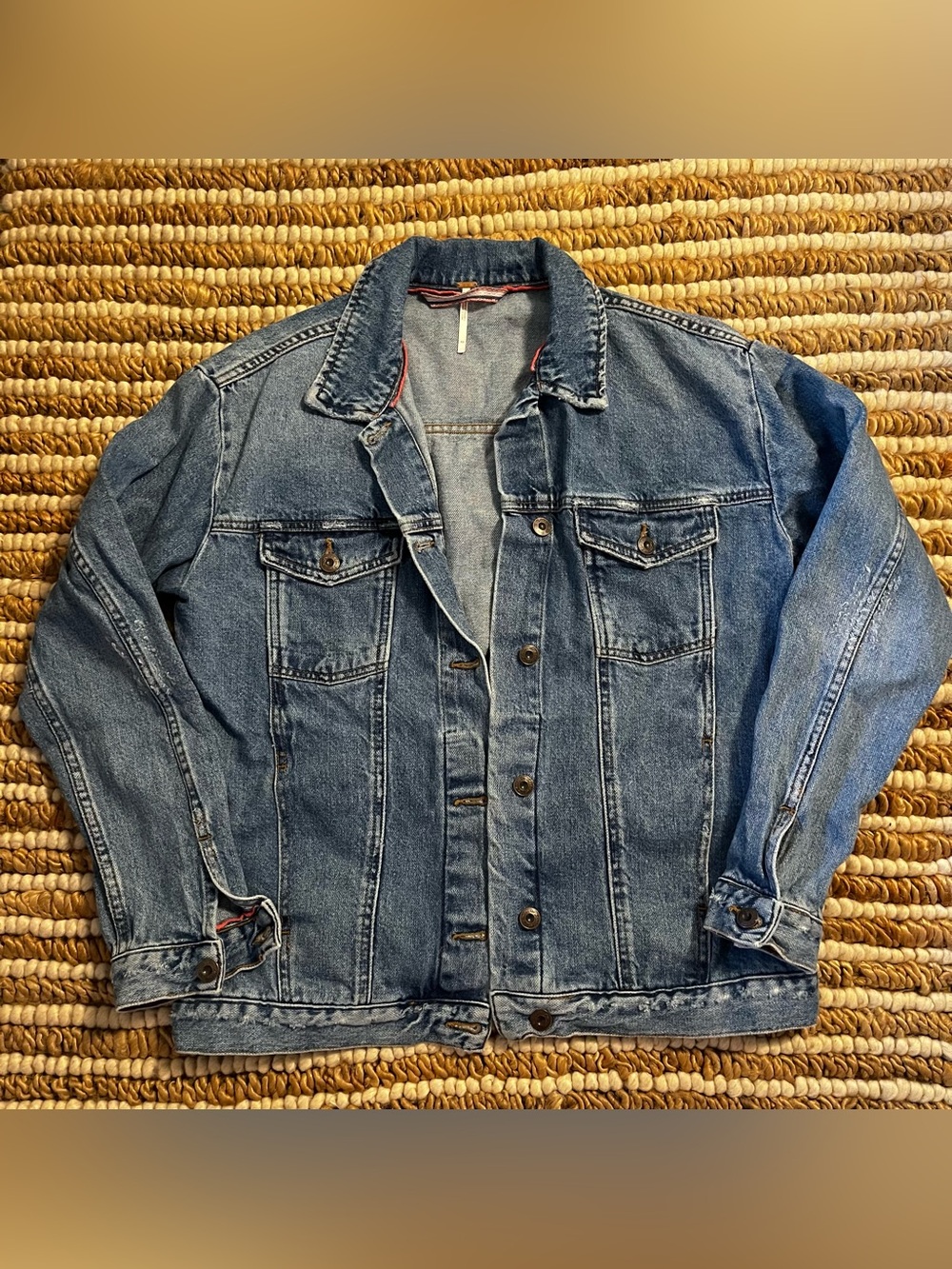 Medium wash Free people Oversized Denim Jacket